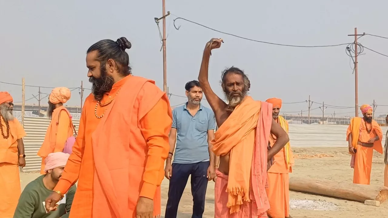 Prayagraj MahaKumbh : 14 साल से एक हाथ उठा कर रह रहे हैं राधे पुरी बाबा, हठ योग साधना देख हर कोई हैरान