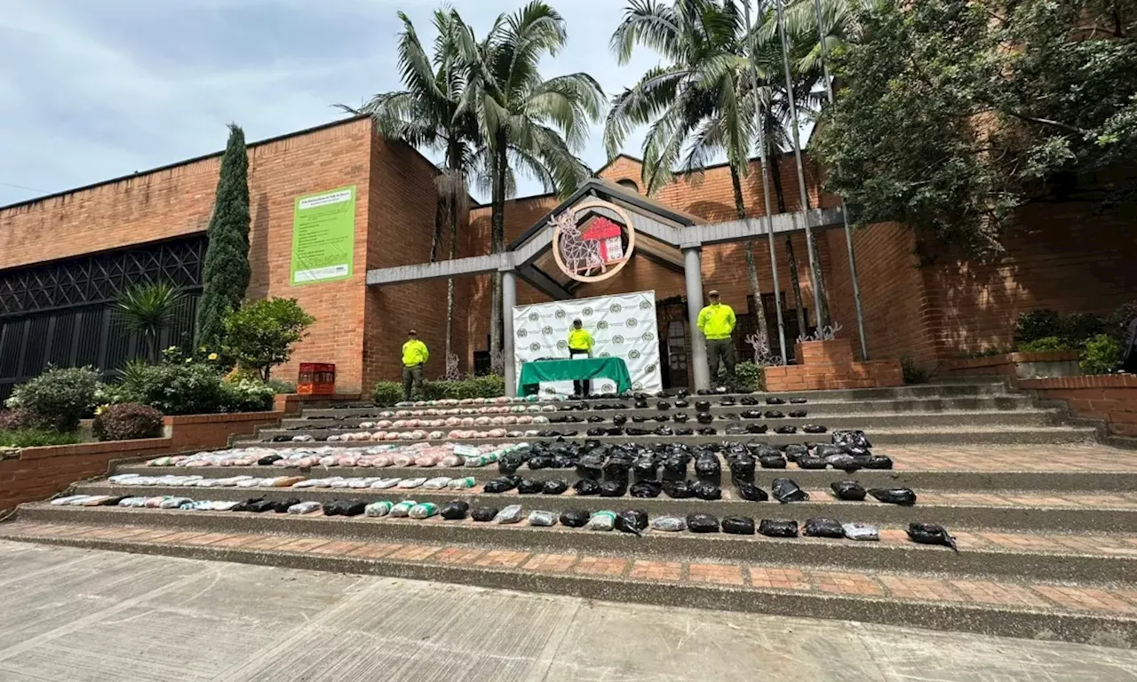 Incautaron más de 200 kilos de marihuana en una casa de Medellín