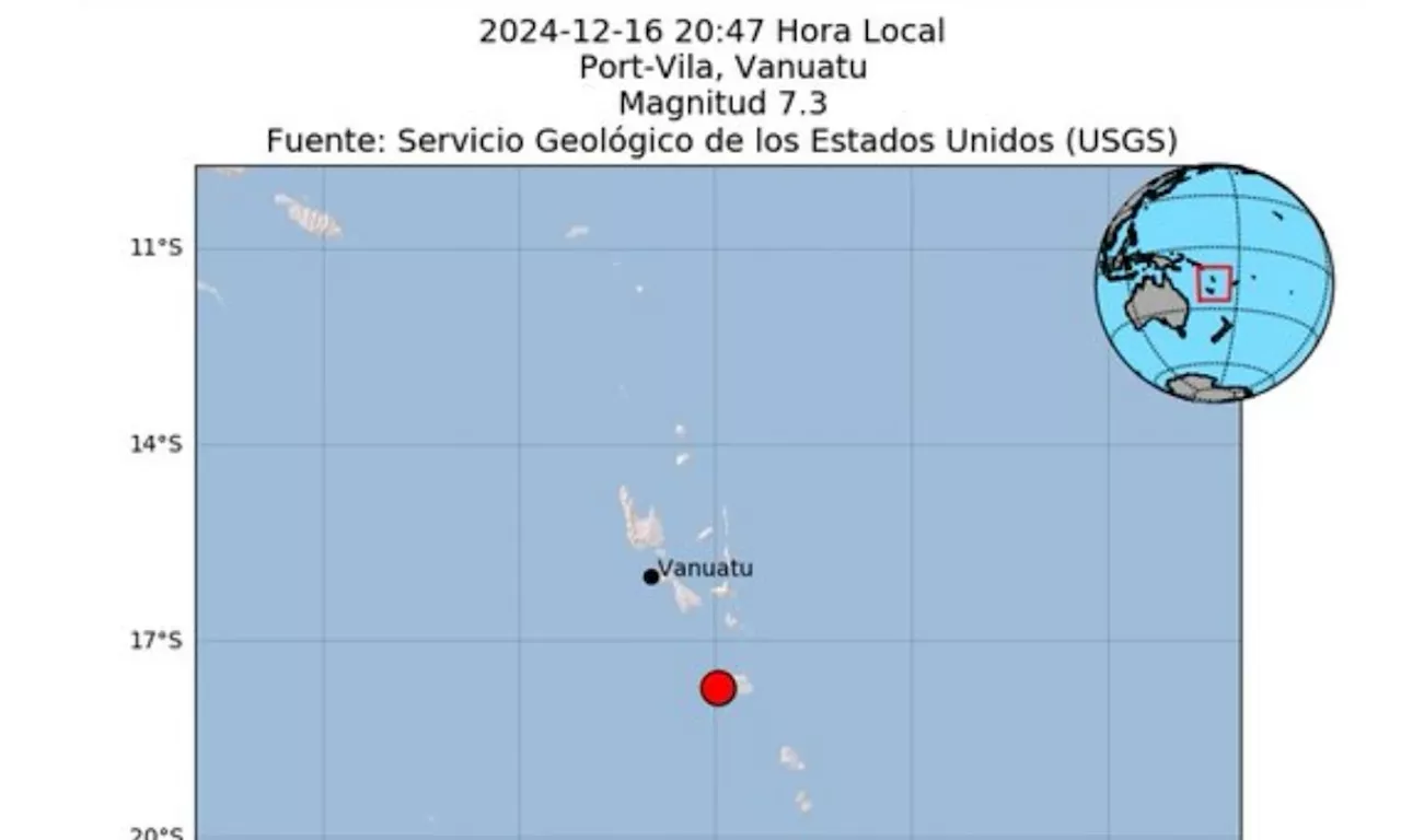 Terremoto de 7.3 sacudió Vanuatu en el Pacífico Sur: hay alerta de tsunami