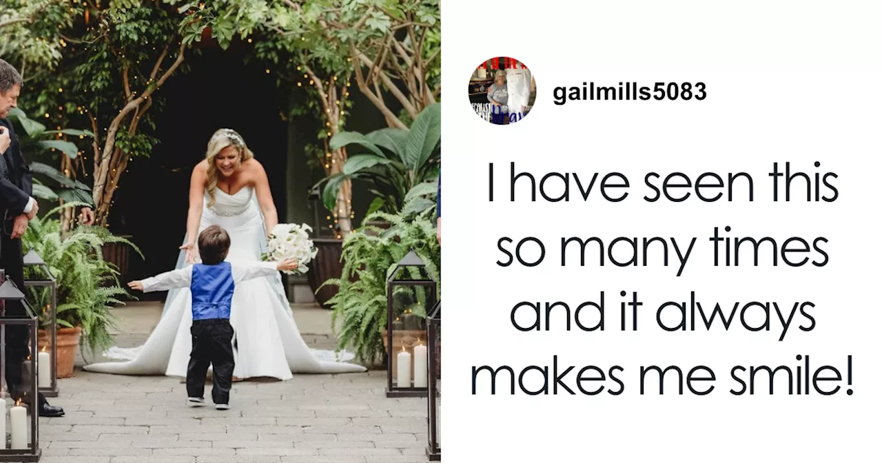 Two-Year-Old Boy Walks Down Aisle with Mom at Wedding