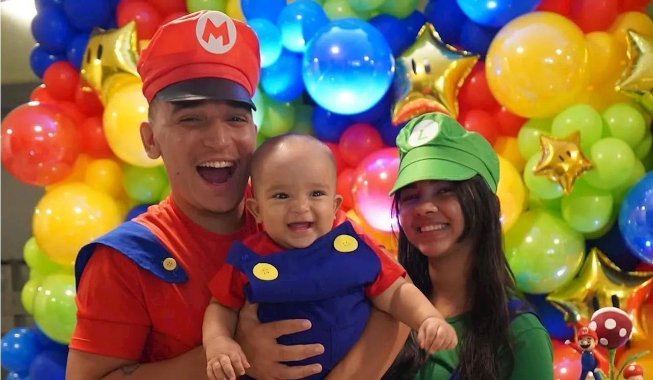 João Gomes celebra último mesversário do filho com tema do Super Mario