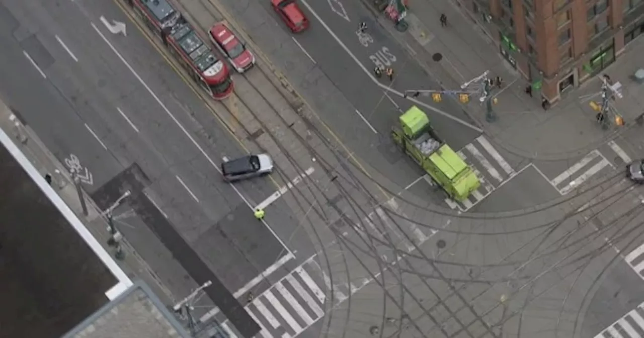 Streetcar Service Disrupted After Garbage Truck Damages Wires in Downtown Toronto