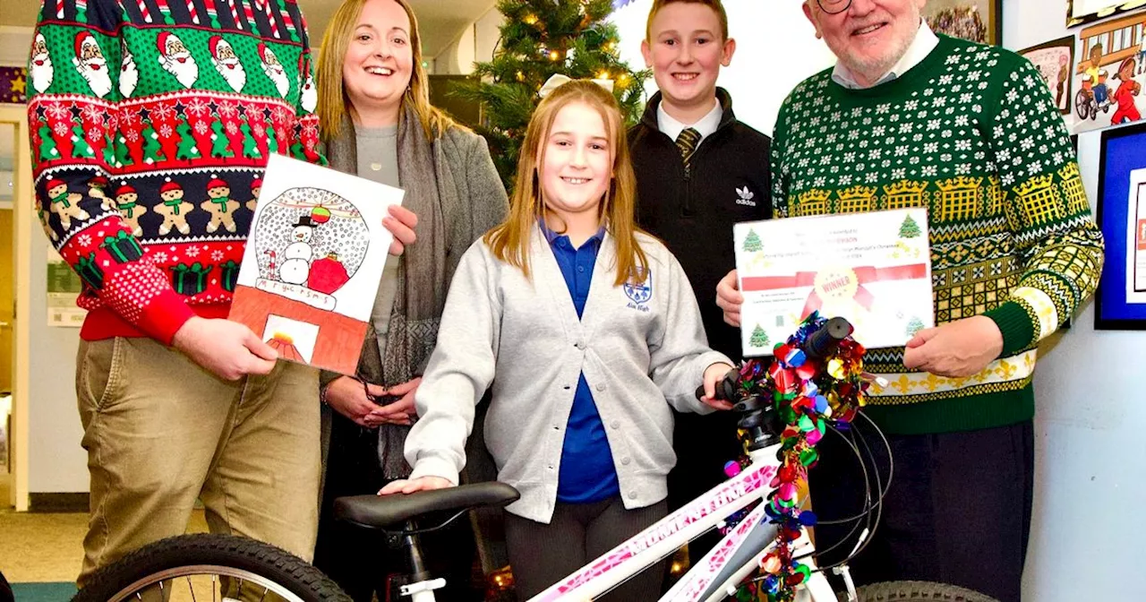 Schoolgirl Wins New Bike for Christmas Card Design