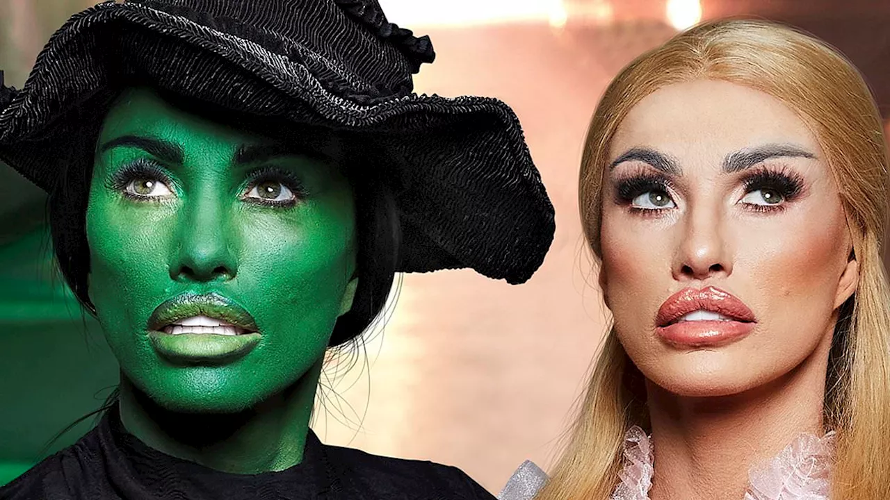 Katie Price morphs into Elphaba and Glinda from Wicked while Vicky Pattison recreates Taylor Swift's...