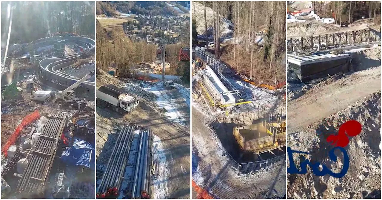 Cortina, il cantiere della pista da bob: bosco abbattuto e montagna sventrata