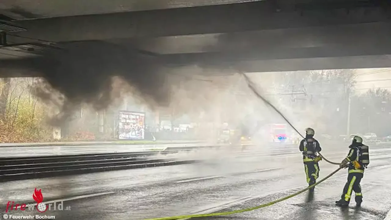 Brand an der Straßenbahn-Oberleitung in Bochum