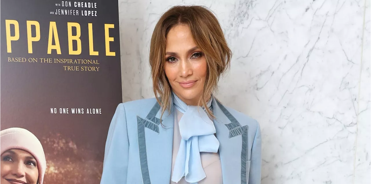 Jennifer Lopez Made a Pussy Bow Blouse Look Cool With Low-Rise Jeans