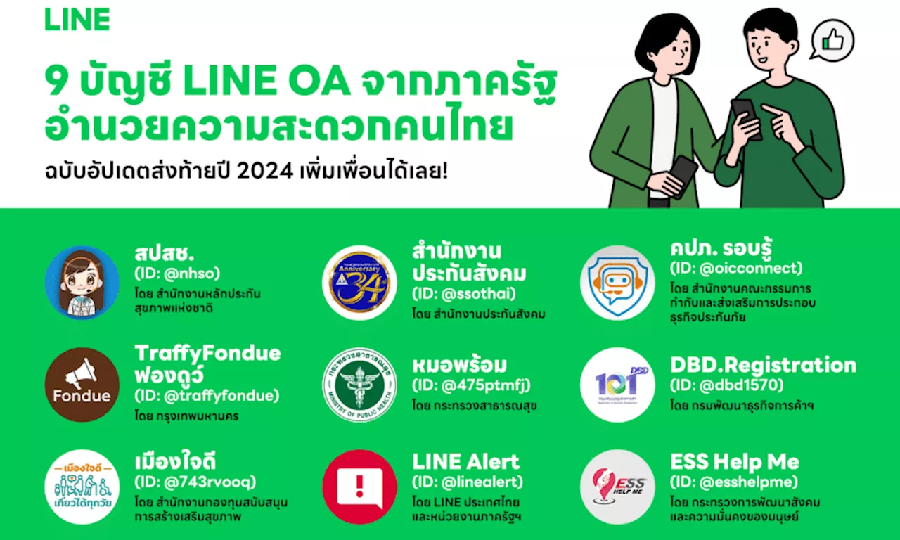 บัญชี LINE ช่วยตรวจสิทธิประกันสุขภาพ แจ้งเหตุฉุกเฉิน