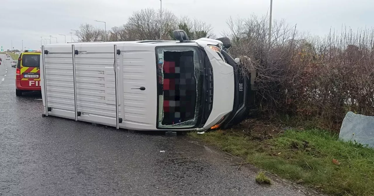 Man Hospitalized After Van Overturns on N1 in Donabate