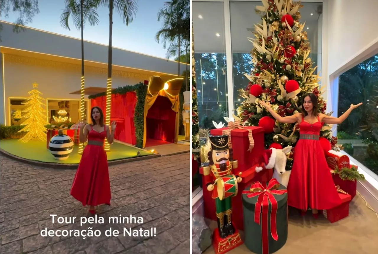 Maira Cardi Mostra Decoração de Natal Luxuosa em sua Mansão