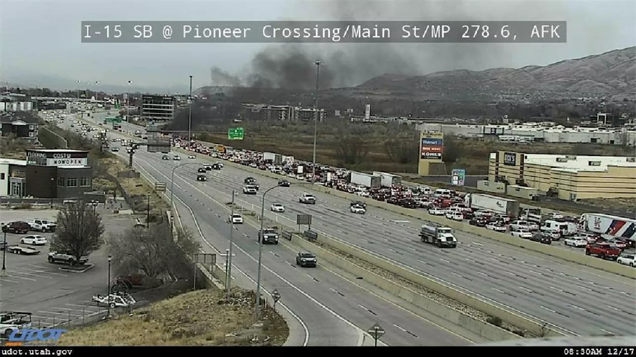 Multi-Vehicle Crash and Car Fire Closes I-15 Lanes in Lehi