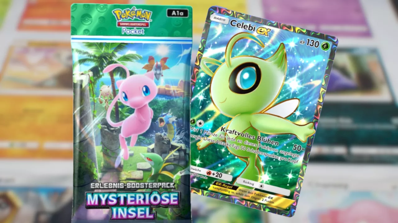 Pokémon TCG Pocket: Celebi-ex ist der neue Überflieger im Boosterpack Mystical Island