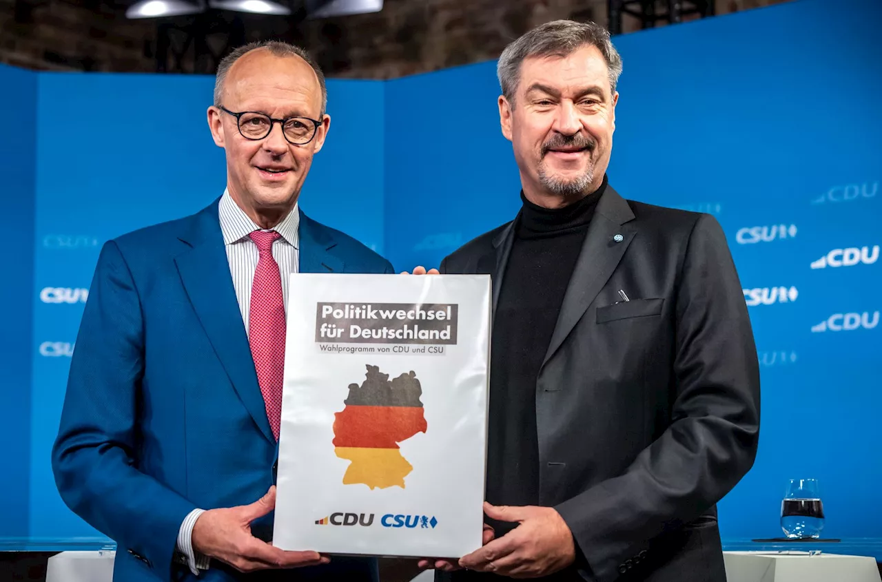 CDU und CSU stellen Wahlprogramm vor - Söder attackiert Scholz