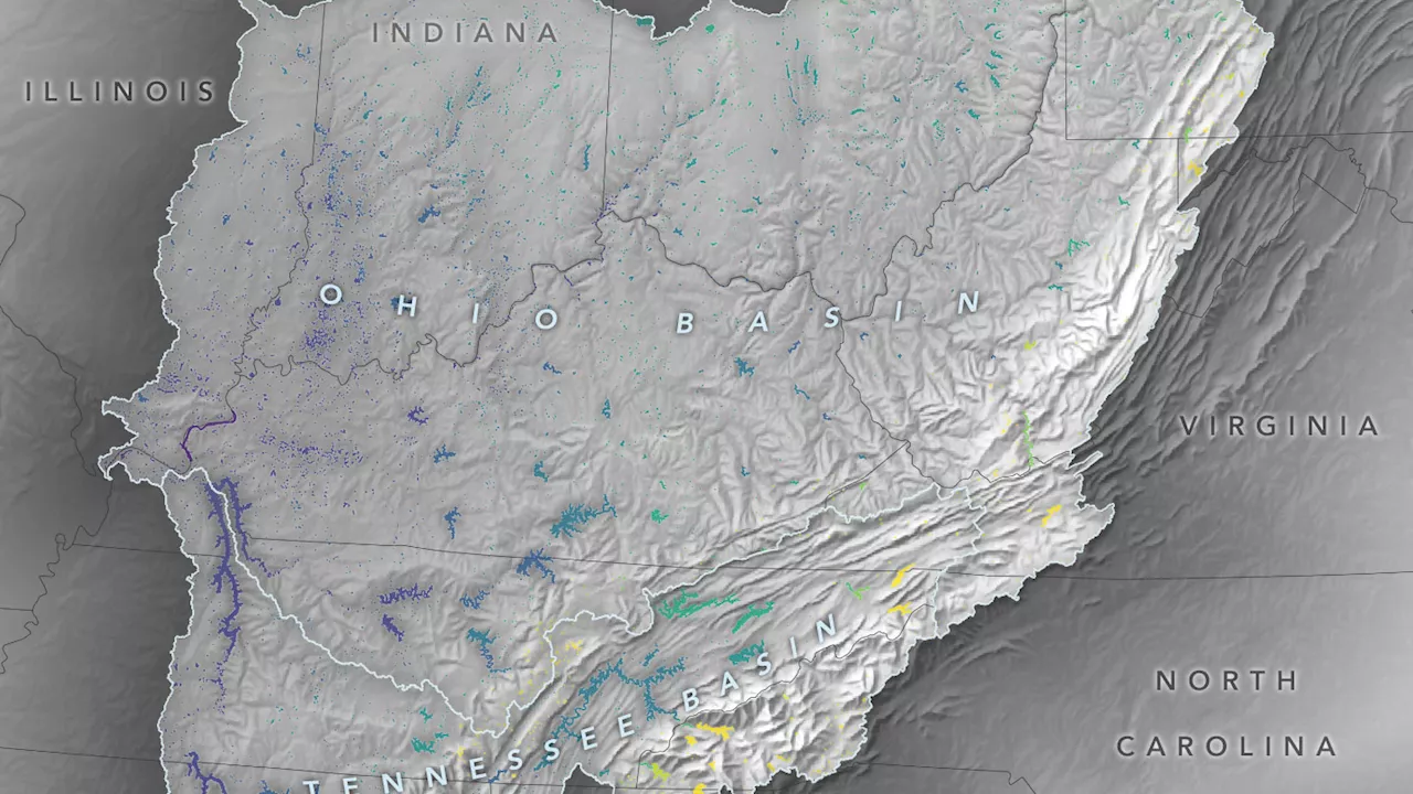 SWOT Satellite Provides Detailed Look at Ohio River Basin Water Levels