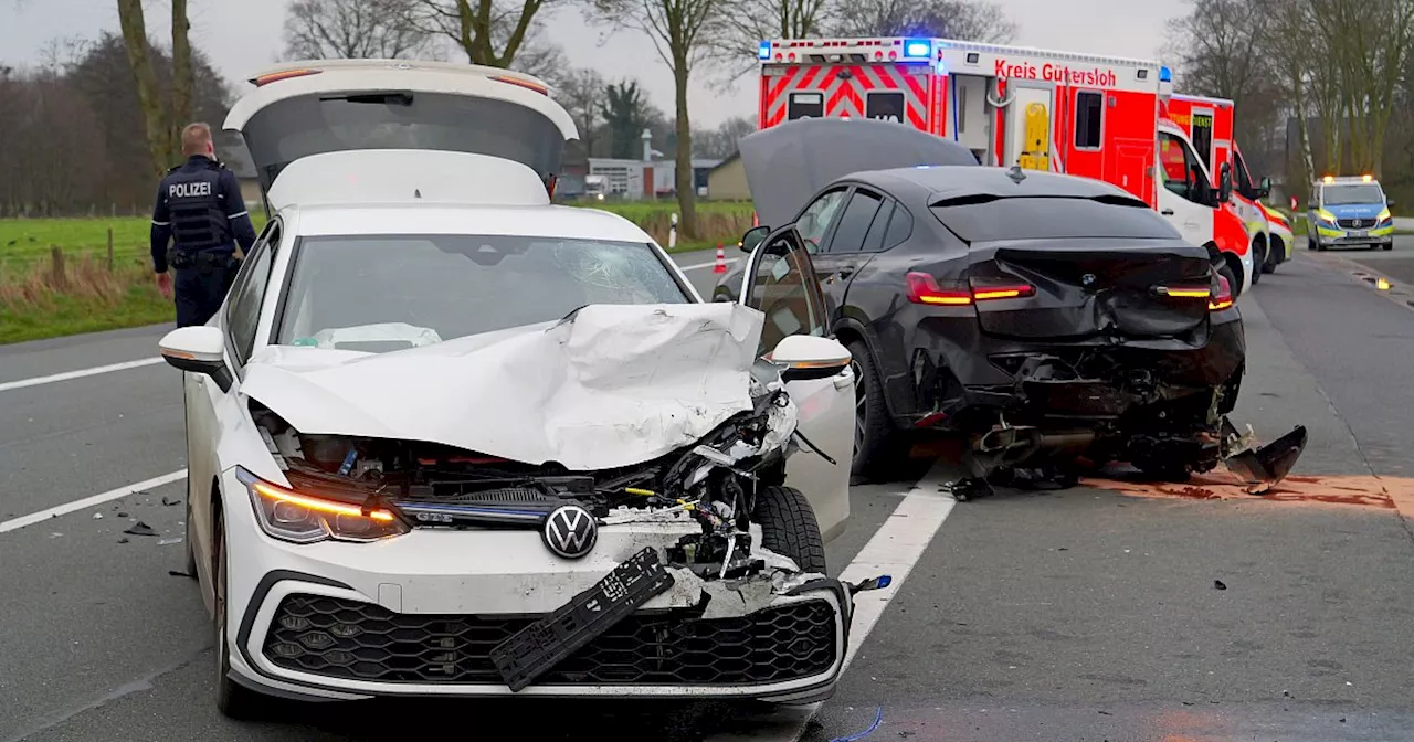 Drei Verletzte bei Auffahrunfall auf der B64 in Westenholz