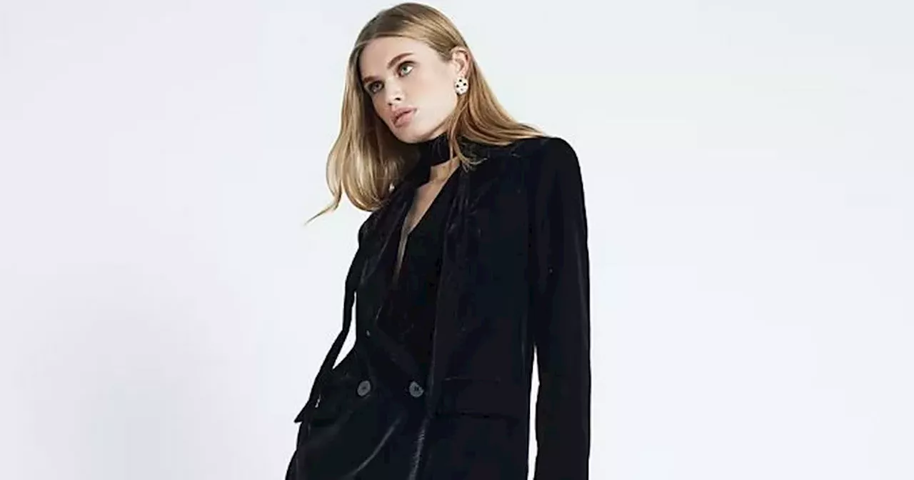 River Island's Black Velvet Blazer on Sale for Christmas