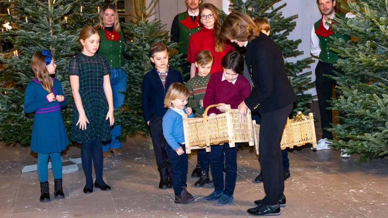 Königin Silvia Schmückt Weihnachtsbäume mit Enkelkindern