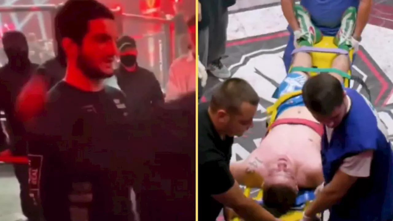 – Fighter gets brutal karma as he’s carried out on stretcher after sucker-punching op...