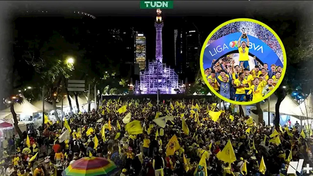 Miles de aficionados festejan el tricampeonato del América en la Ciudad de México