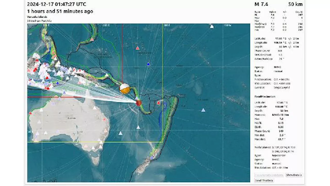 Gempa 7,5 Guncang Kepulauan Vanuatu, Tsunami Lokal Terjadi