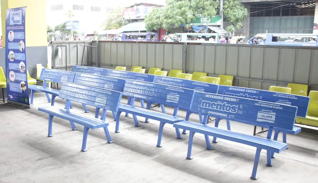 Mentos Benches Made From Recycled Plastic Waste Refresh Bus Terminals Nationwide