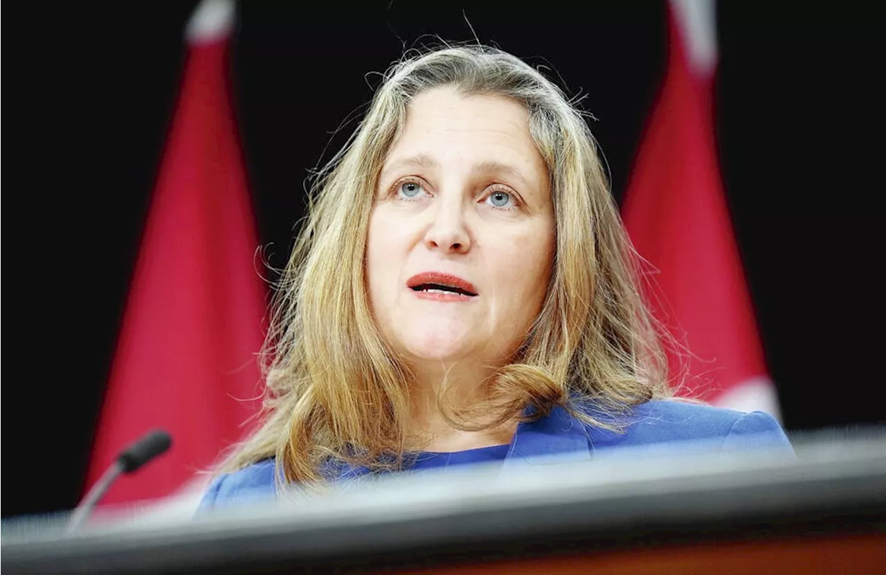 Canada's Finance Minister Freeland Suddenly Resigns Hours Before Economic Update