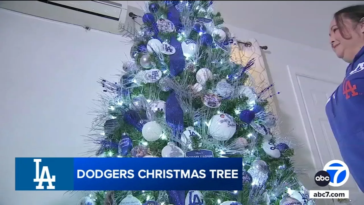 SoCal family decks out Christmas tree with more than 100 Dodgers-themed ornaments