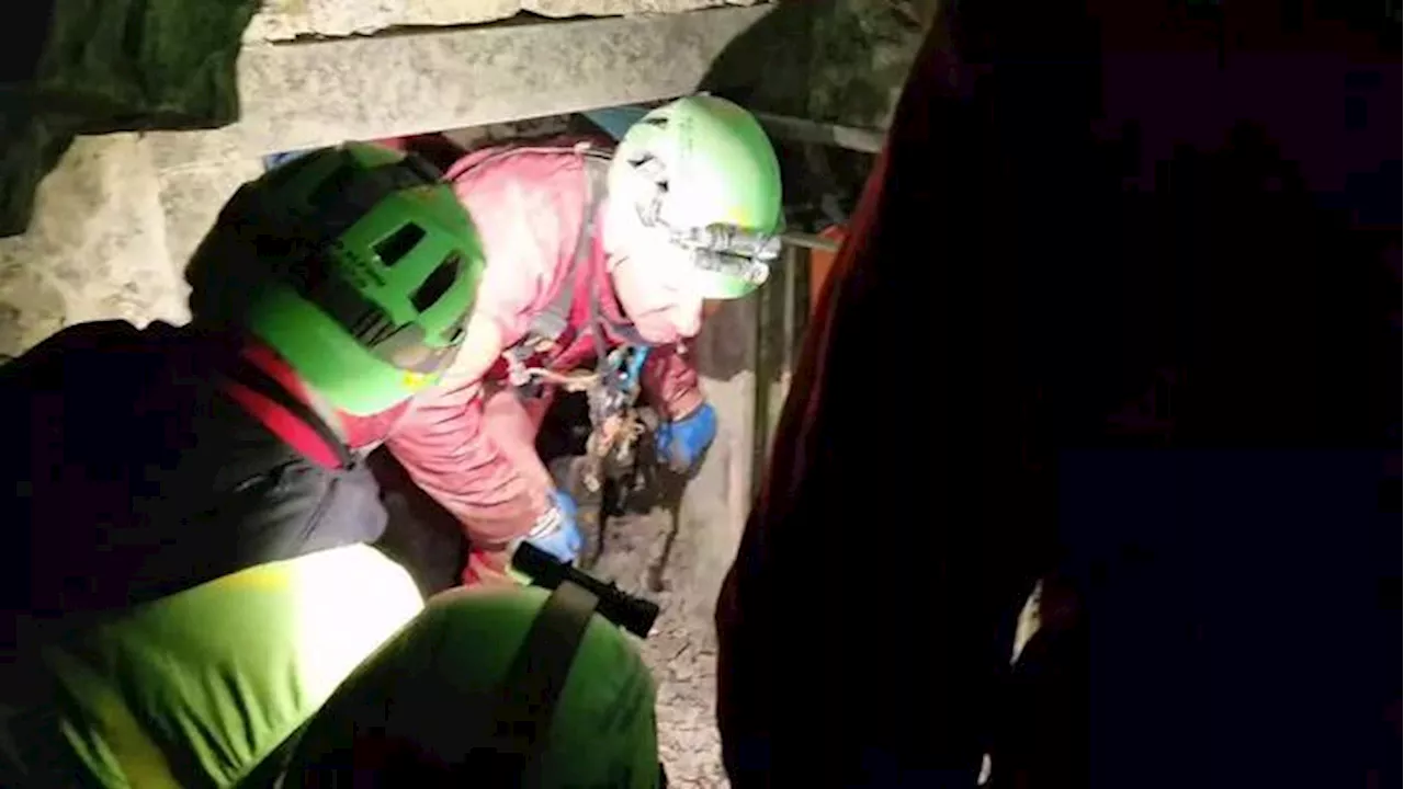 Il momento in cui la speleologa Ottavia Piana viene estratta dalla grotta