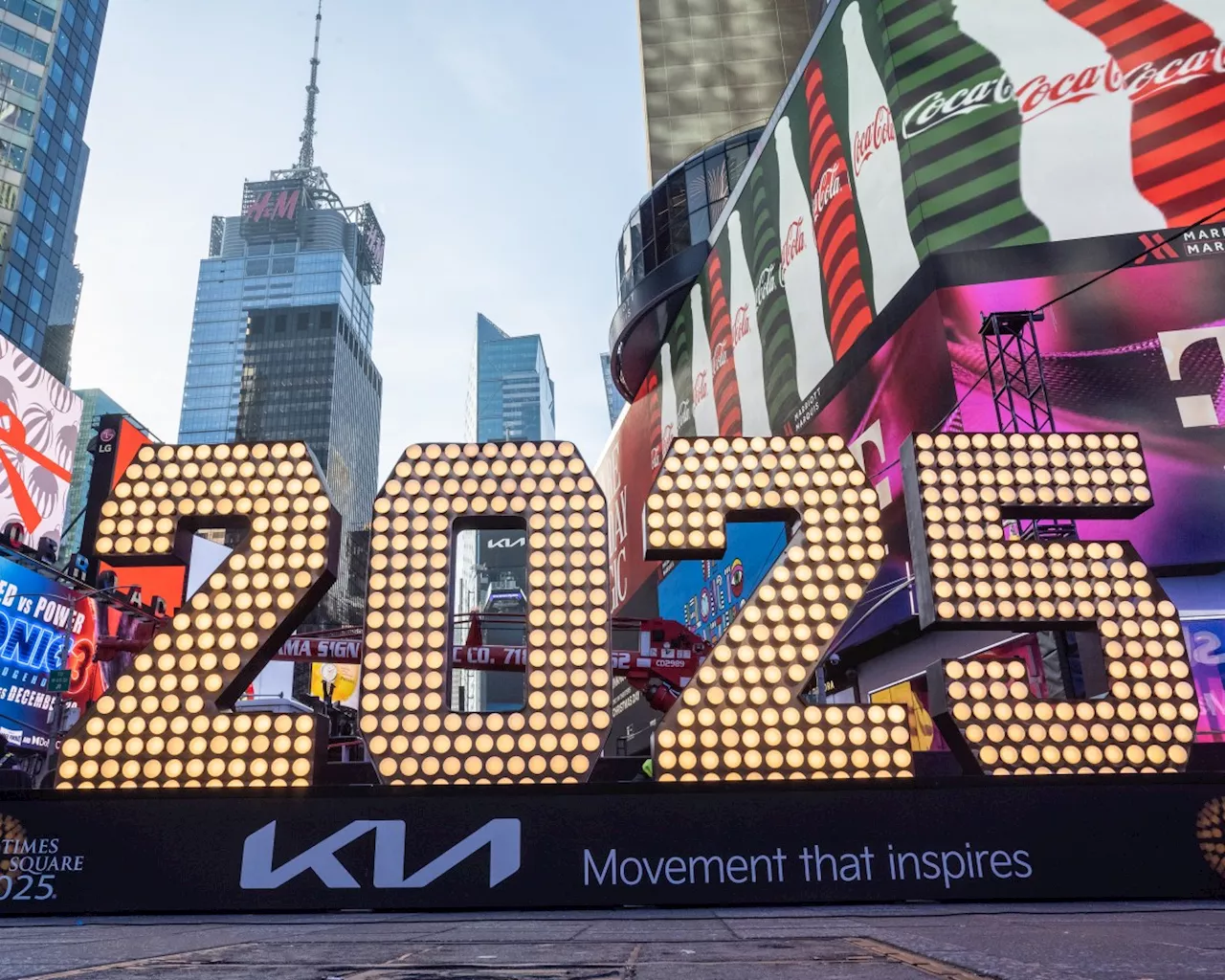 2025 Numerals Arrive in Times Square for New Year's Eve