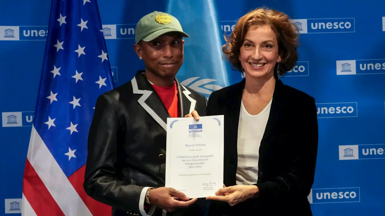 Pharrell Williams becomes a UNESCO Goodwill Ambassador