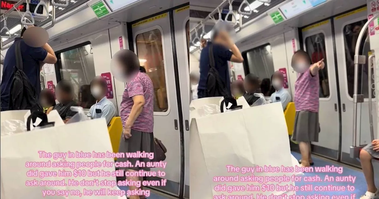 Passenger Scolds Man Begging for Money on MRT Train