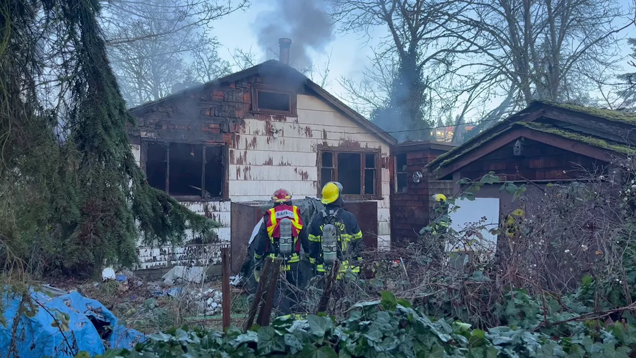 Man, two cats escape downtown Nanaimo house fire that sparked in wood stove