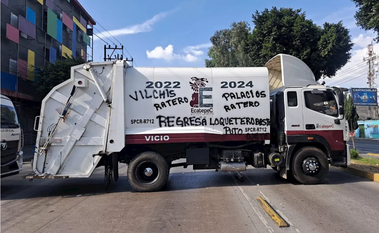 Bloqueos en Ecatepec por reclamo de trabajadores municipales