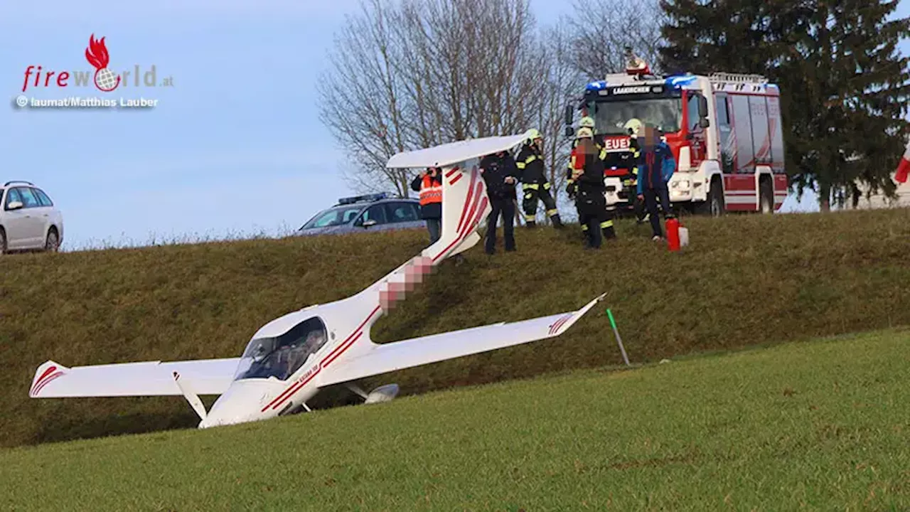 Kleinflugzeug schoss am Flugplatz Laakirchen-Gschwandt über die Landebahn hinaus