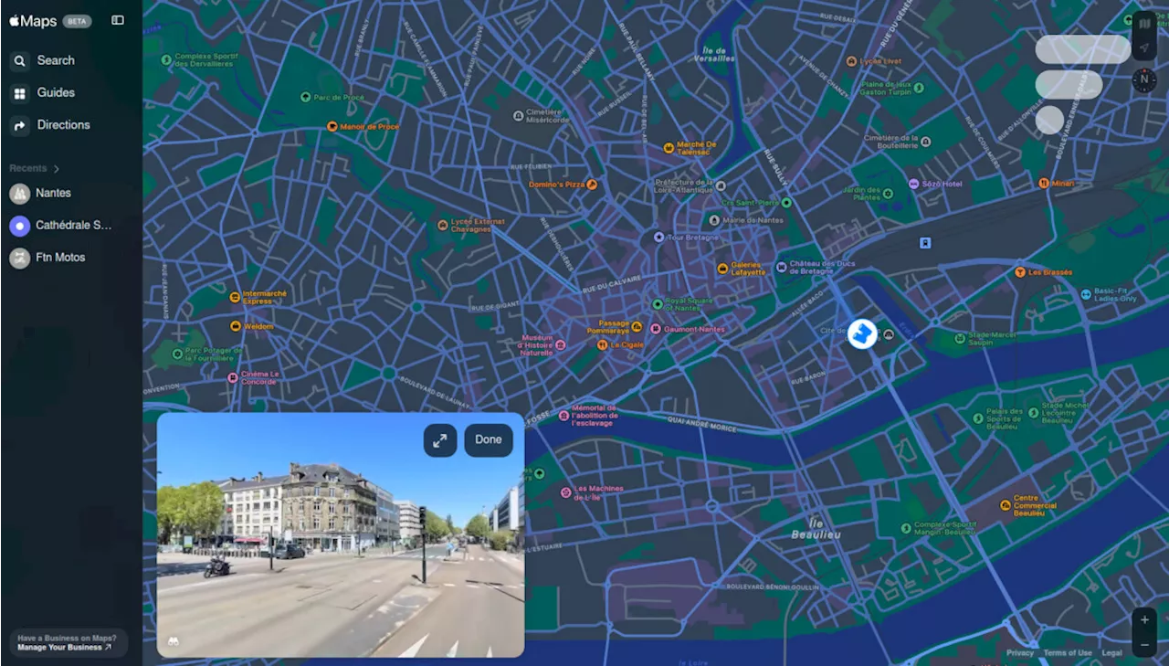 Apple Look Around, la version de Street View d'Apple, disponible sur le web