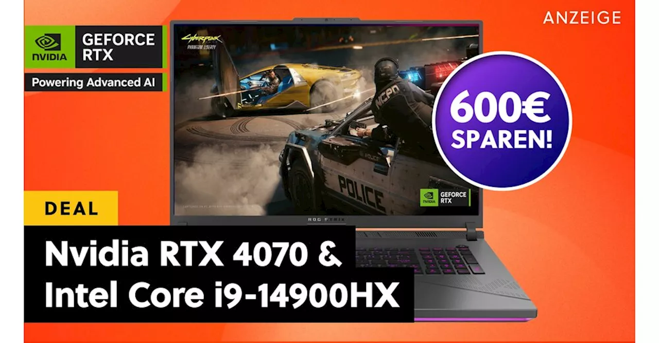 Intel Core i9, RTX 4070 und krasse 600€ Rabatt: Dieser Laptop von ASUS ist ein brachiales Gaming-Powerhouse