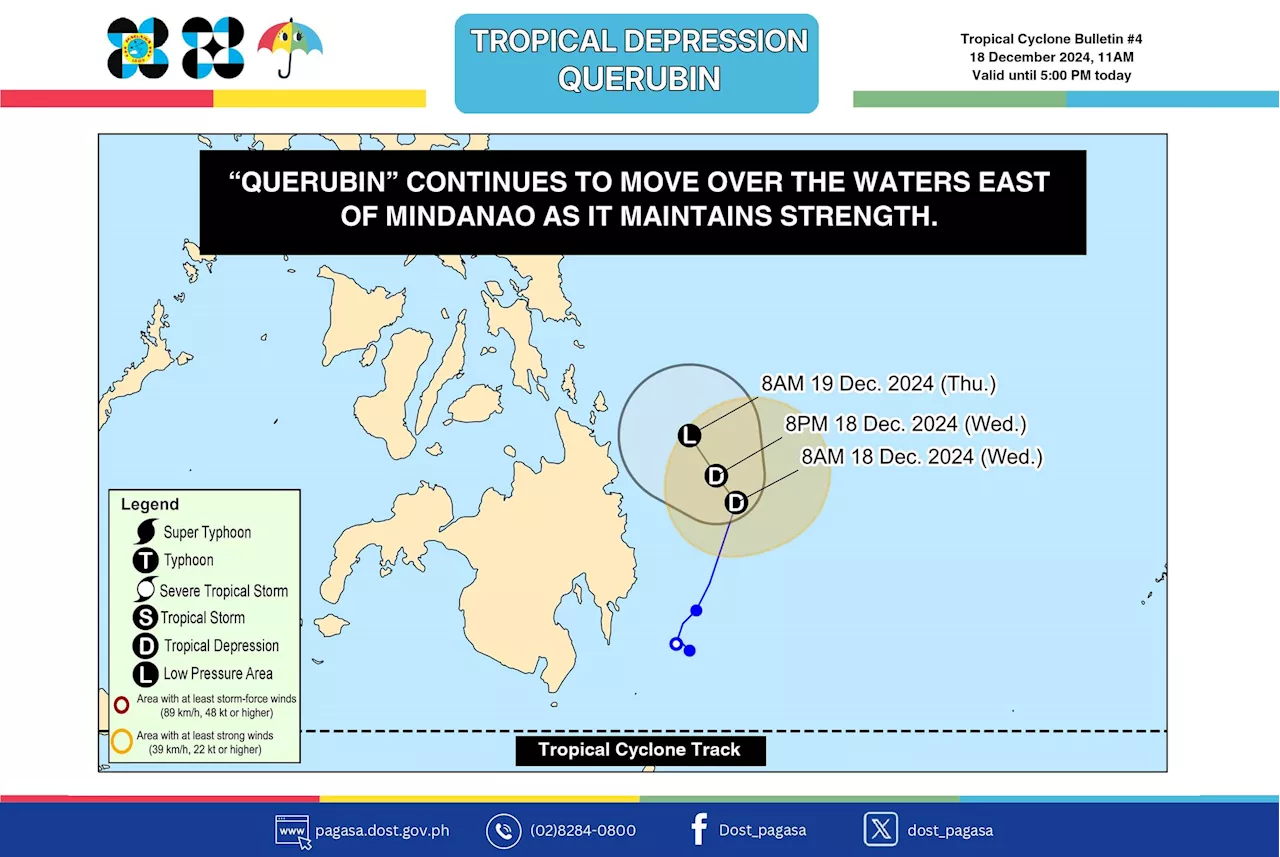 Tropical Depression Querubin Strengthens, Brings Heavy Rains to Eastern Philippines