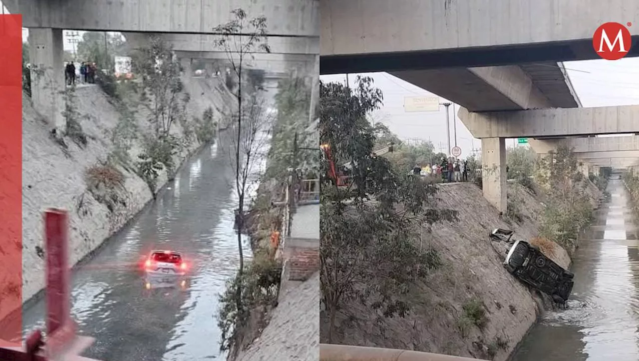 Camioneta cae al Río de los Remedios en Tlalnepantla; se reporta un lesionado