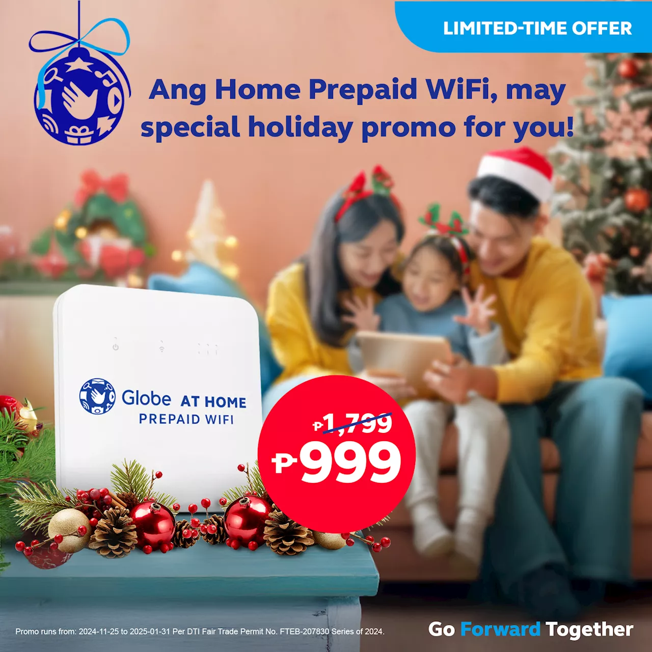 Globe AT HOME Offers Affordable Home Prepaid WiFi for the Holidays