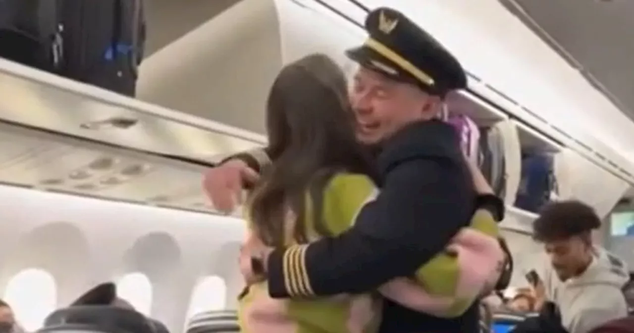 Pilot Hugs Bone Marrow Donor on Flight