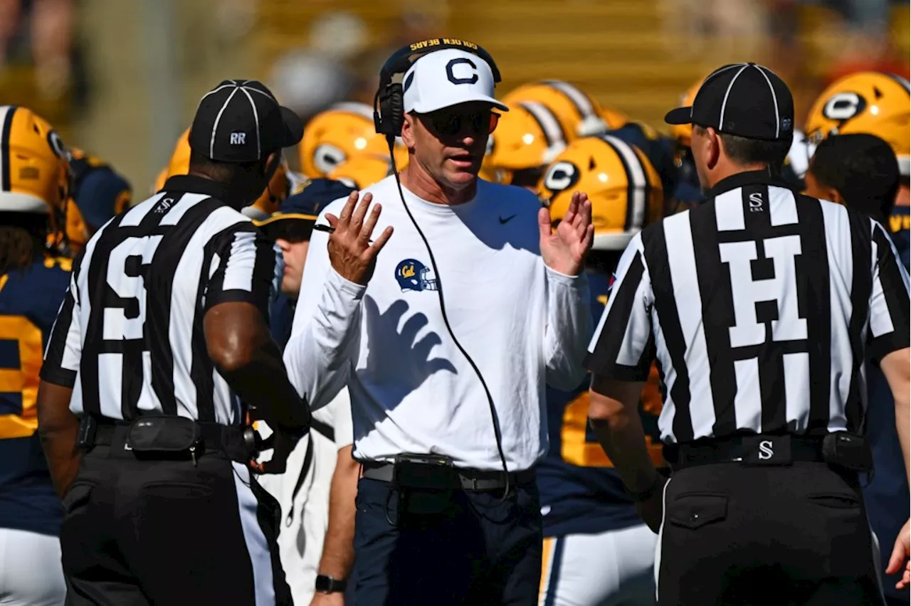 California Golden Bears Head Coach Justin Wilcox Speaks to Officials During Game