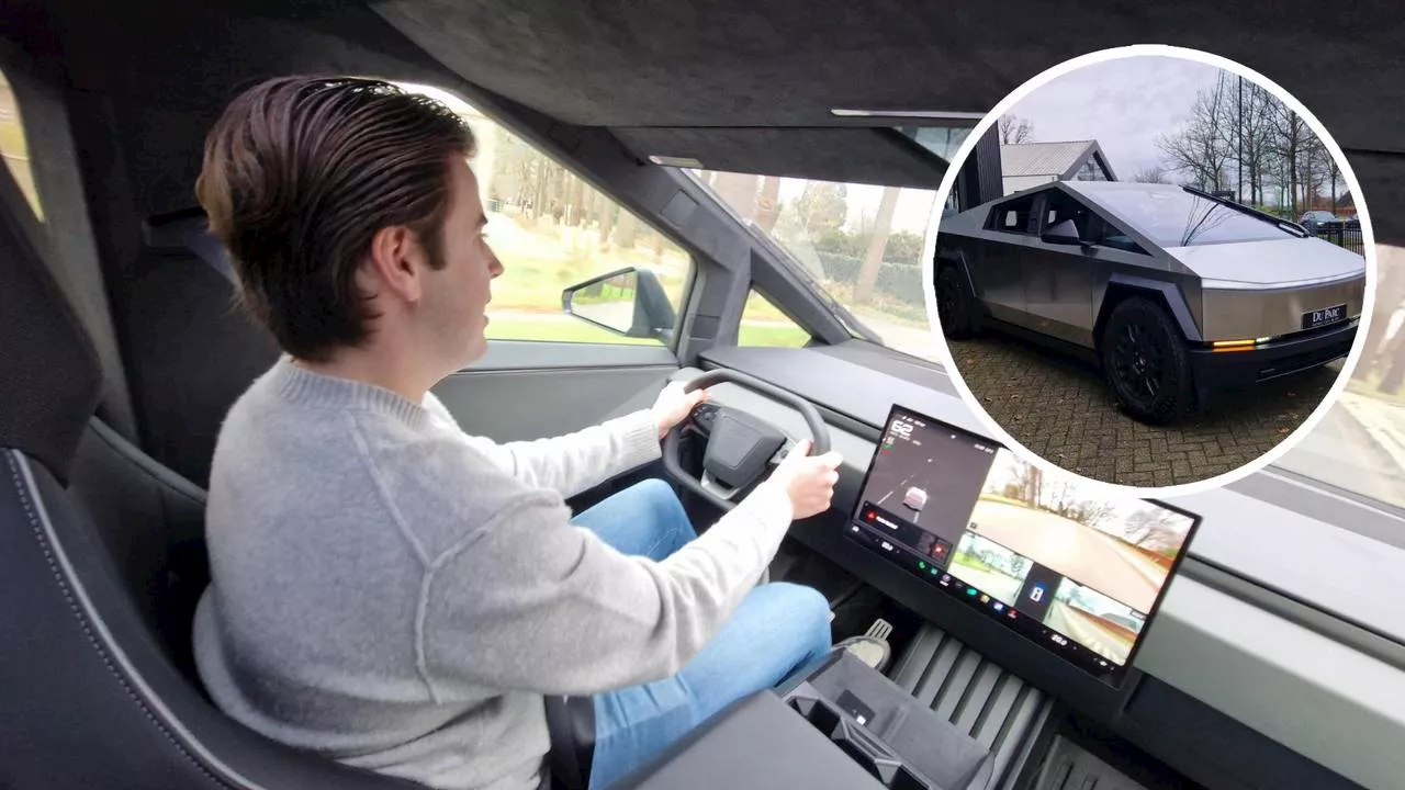 Stijn (23) rijdt met de eerste Tesla Cybertruck door Brabant: ‘Heel apart'