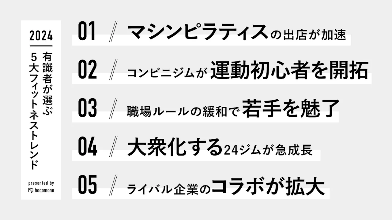 ティップネス岡部社長、バズーカ岡田氏など、業界有識者が選ぶ「2024年 5大フィットネストレンド」発表