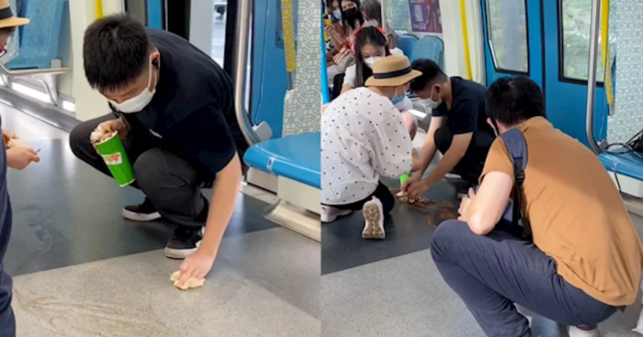 Malaysian Passengers Show Kindness by Cleaning Up Drink Spill