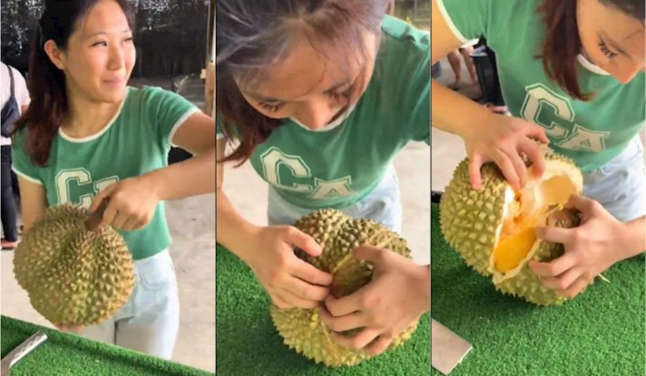 Woman Stuns With Skillful Durian Peeling Technique