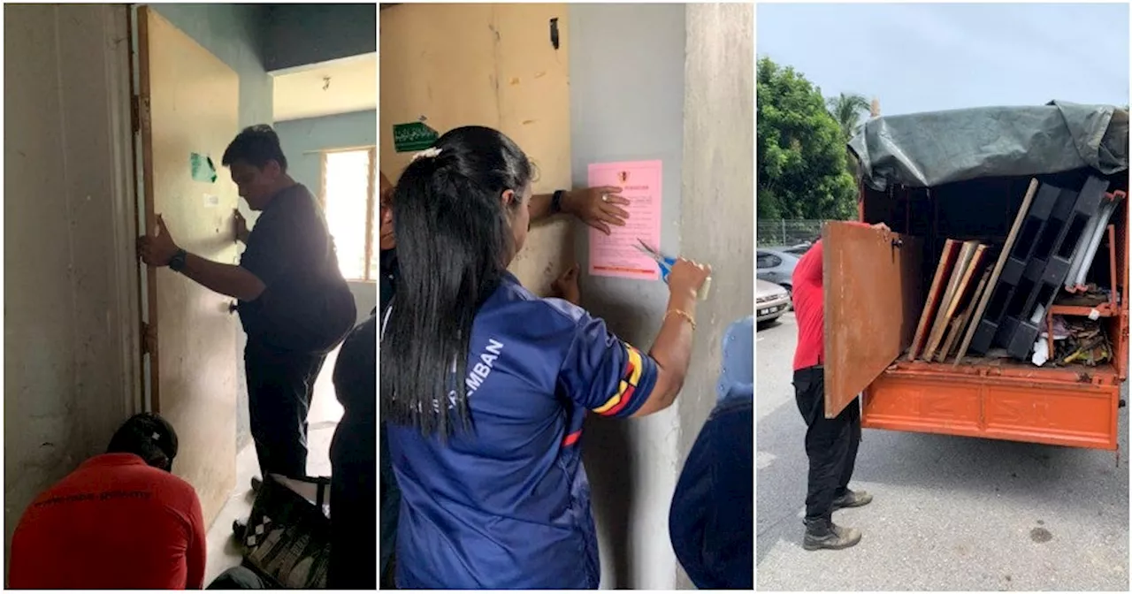 Seremban PPR Flat Tenants with Up to RM15K Unpaid Rent Get Their Doors Removed by City Council