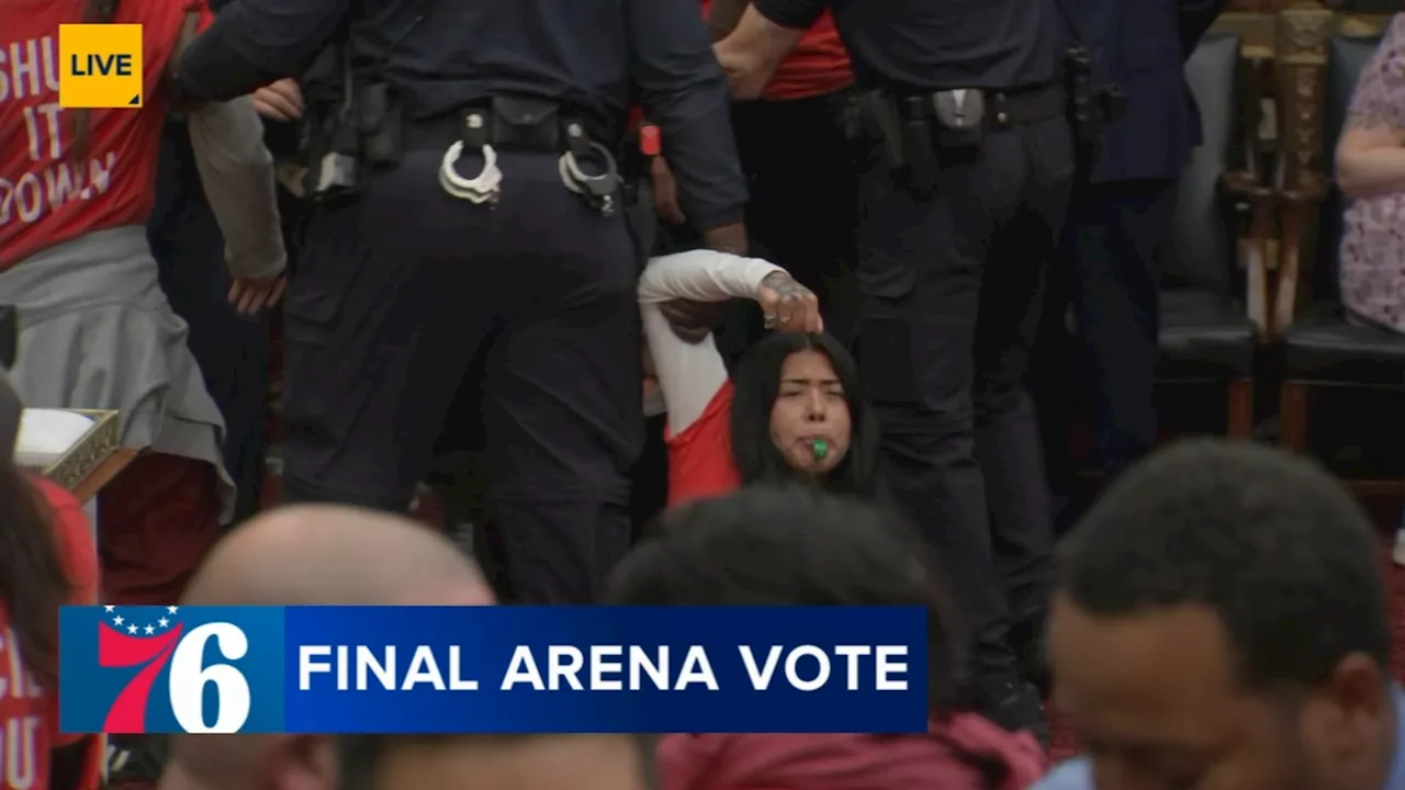 People taken into custody on floor of Philadelphia City Hall amid protests over Sixers arena