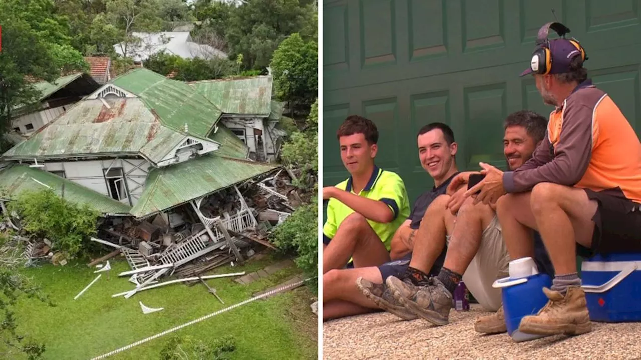 Tradesmen Rescue Elderly Woman From Collapsed Brisbane Home