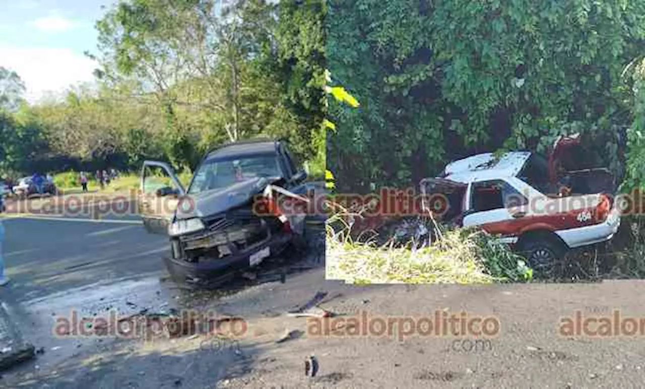 Choque en carretera federal deja seis heridos y daños materiales