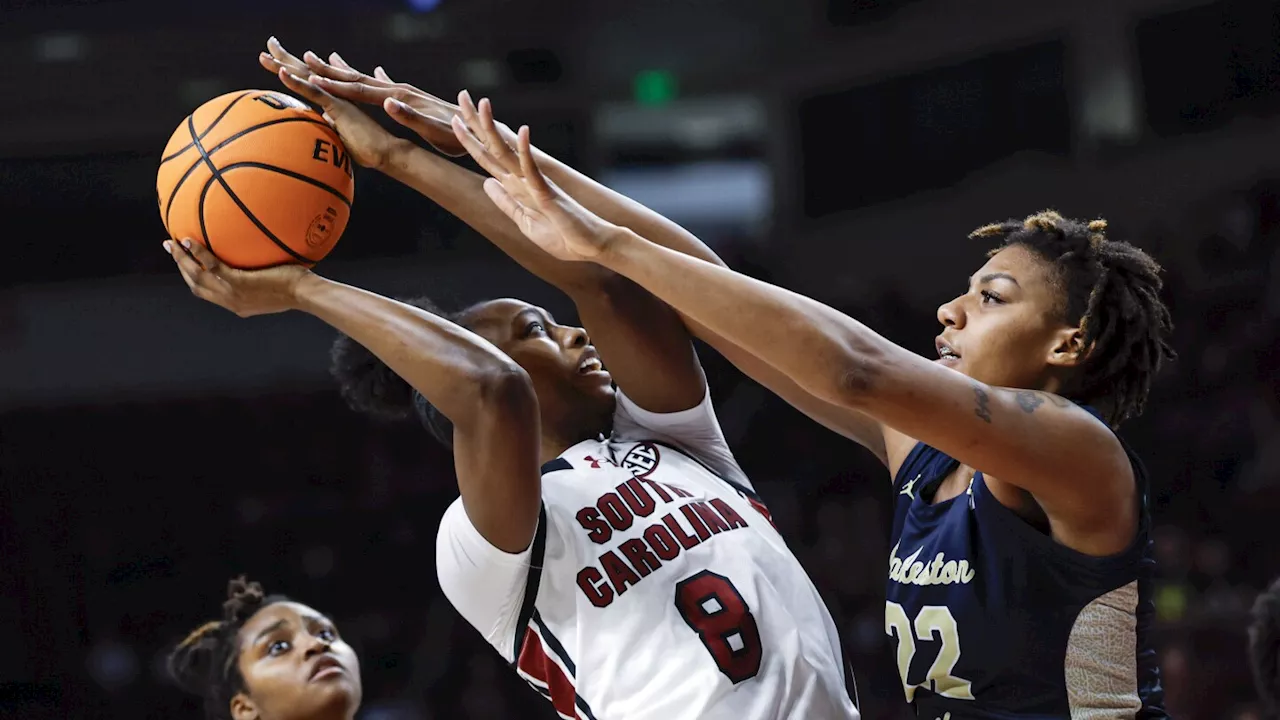 Edwards scores 20 as No. 2 South Carolina wins 64th straight at home, 82-46 over Charleston Southern